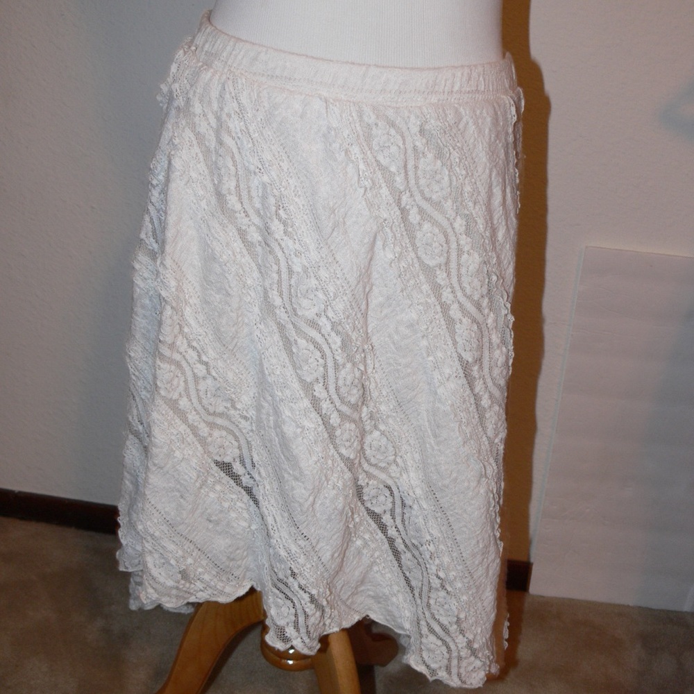 Hi-low Cream Skirt